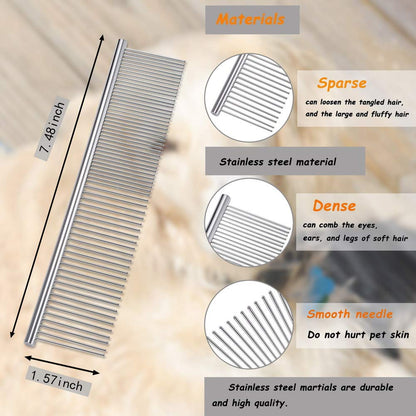 Cat Combs,Pet Comb  Professional Grooming Comb for Dog/Cat/Small Pets(3 Packs)